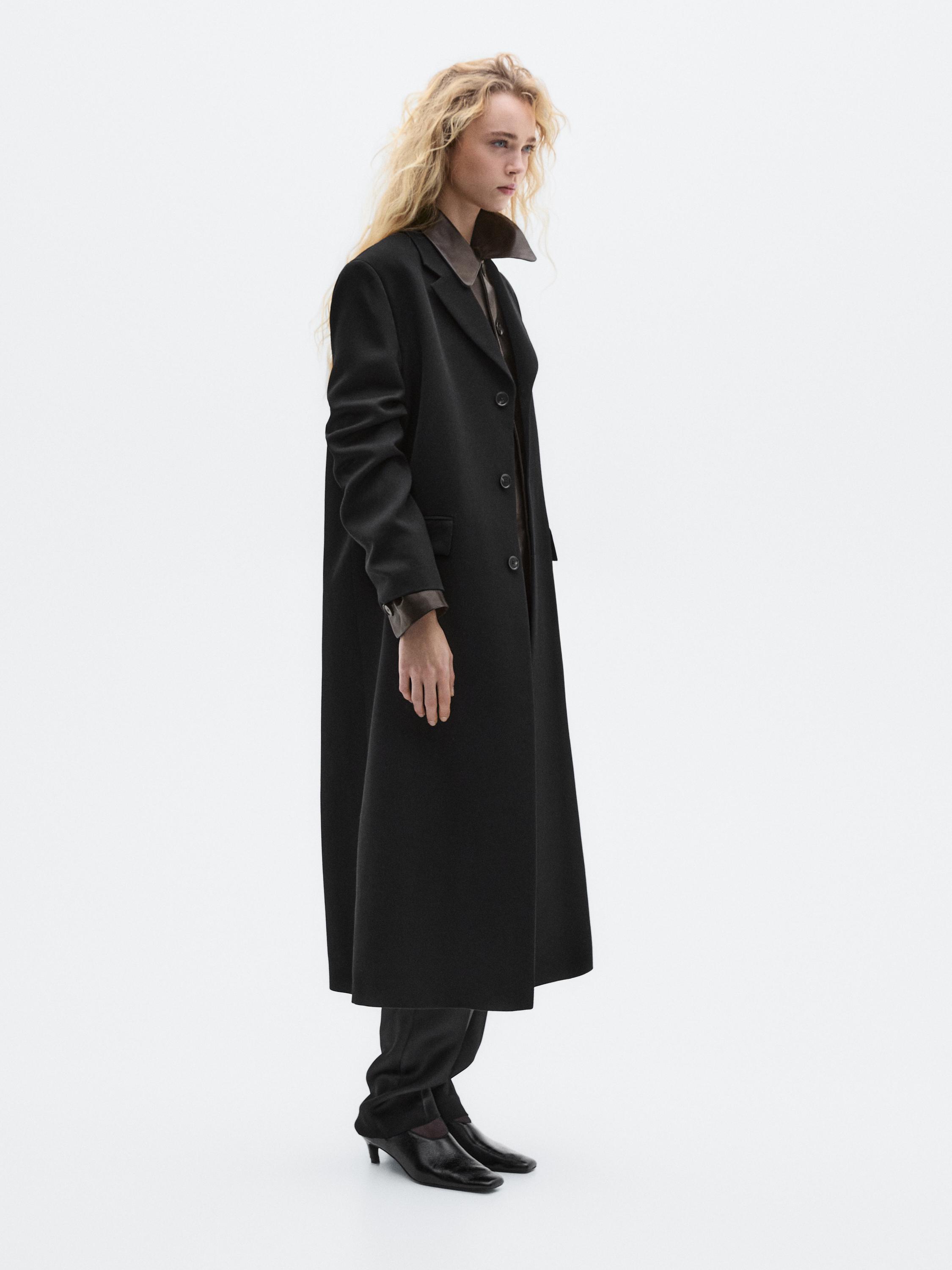 Long 100% wool coat