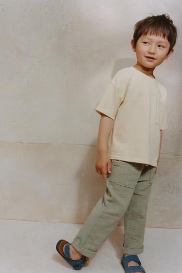 PANTALÓN COMBINADO LISO - Verdoso de Zara