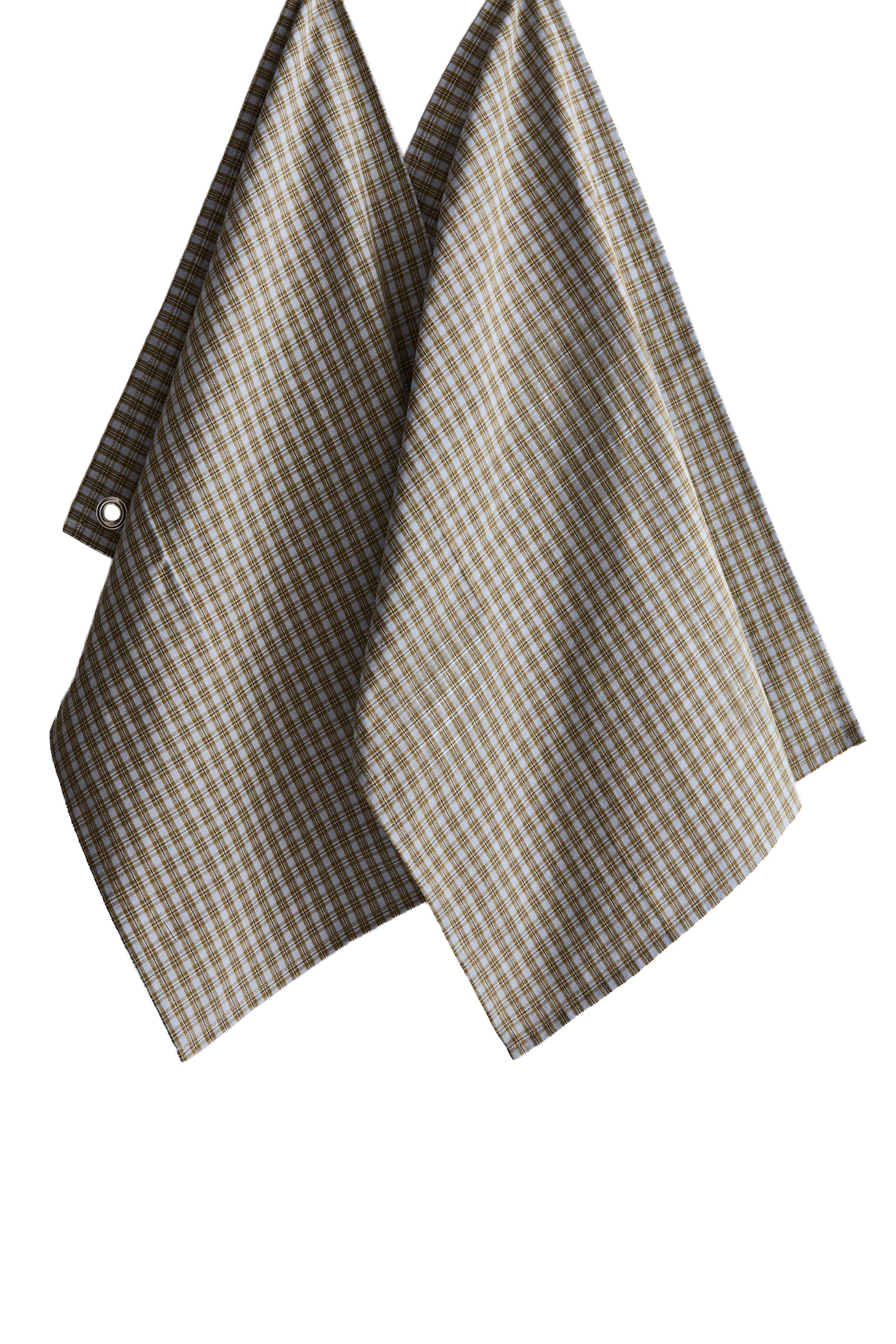 PACK OF CHECKED COTTON KITCHEN TOWELS (PACK OF 2) - Blue | ZARA