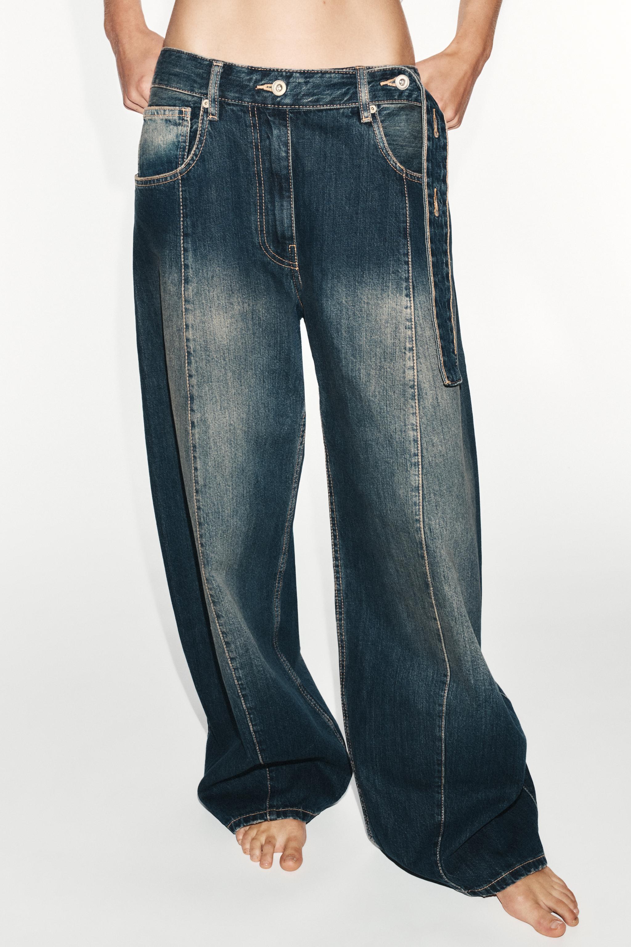 TRF MID-RISE OVERSIZE JEANS — Navy blue