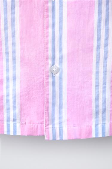 6-14 YEARS/ STRIPED SHIRT AND BERMUDA PYJAMAS - Pink by Zara - Image 6