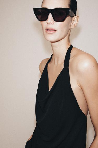 DRAPED CREPE TOP - Black by Zara - Image 1