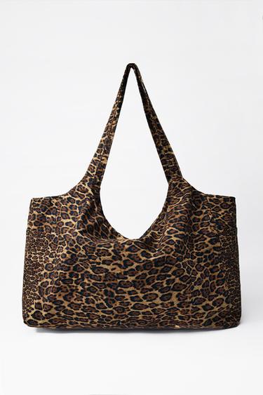 MAXI BOLSA ALGODÓN ESTAMPADO ANIMAL - Leopardo de Zara