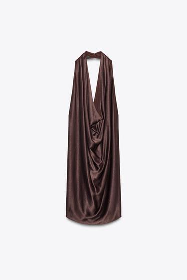 TOP HALTER ZW COLLECTION - Bordeaux de Zara - Image 4