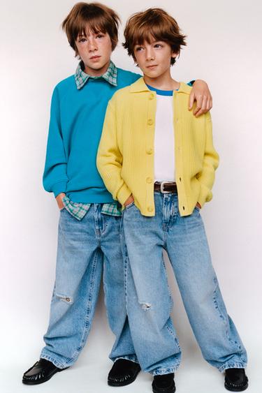 Zara PLAIN COTTON SWEATSHIRT - Bright turquoise