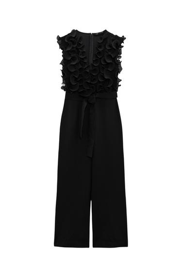 RUFFLED JUMPSUIT WITH BELT