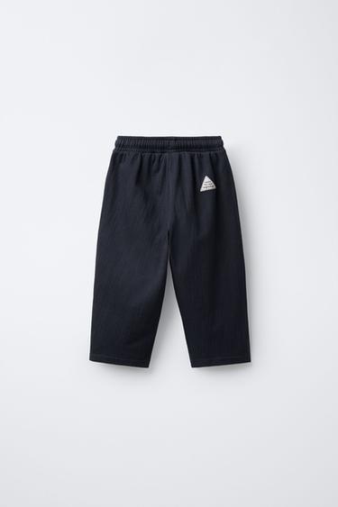 HOSE MIT STRUKTURMUSTER UND ETIKETT - Marineblau von Zara
