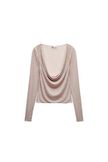 RHINESTONE TULLE TOP