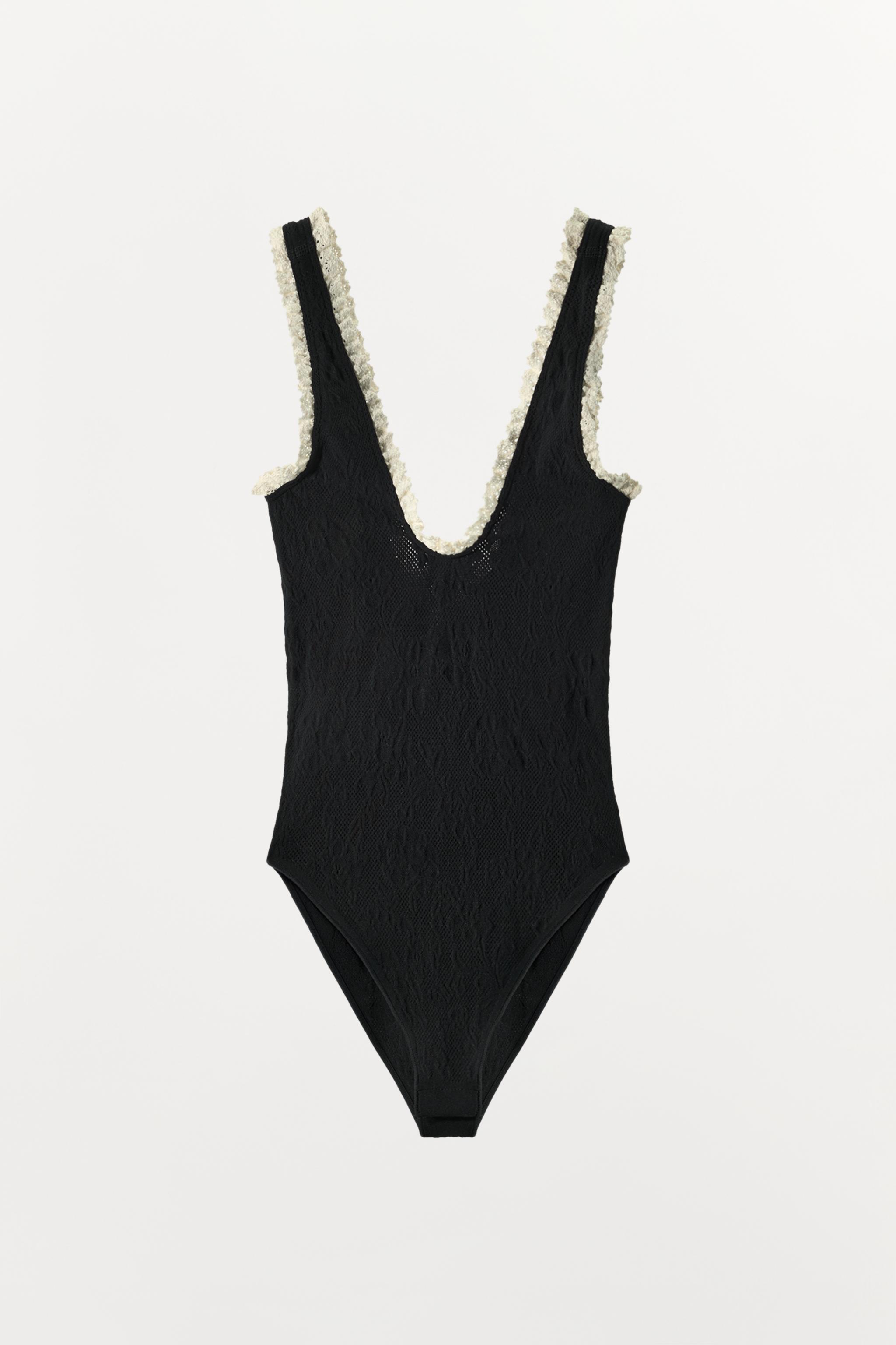 SEAMLESS LACE BODYSUIT - Black / White | ZARA United States