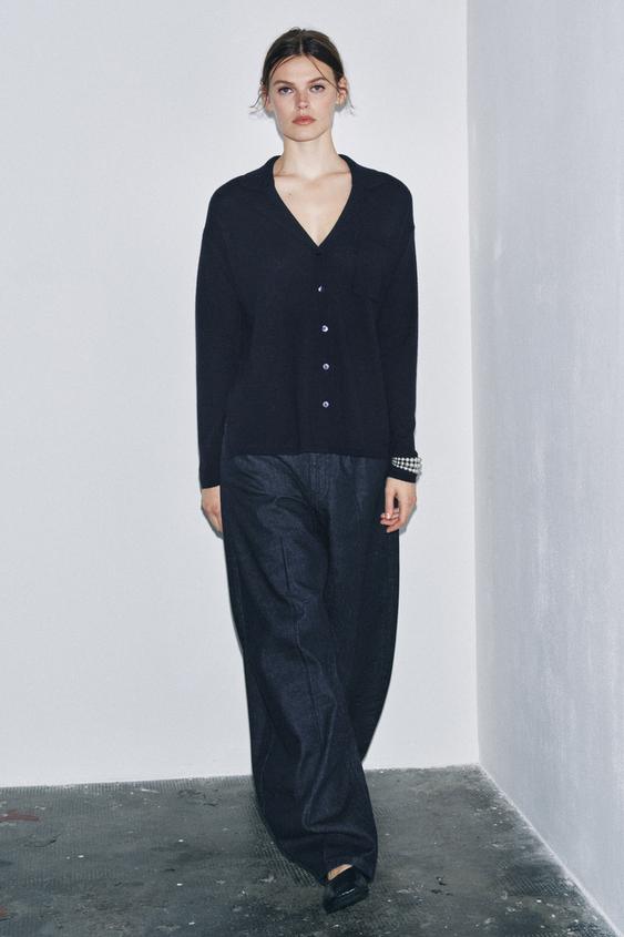 OVERSIZED 100% EXTRA SOFT WOOL POLO JACKET