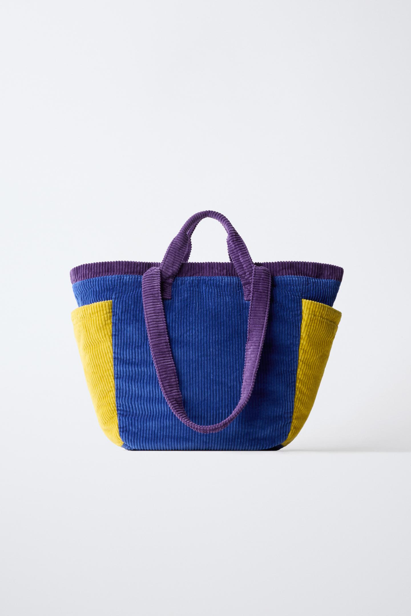 Детская сумка Zara Colorblock Shopper, цвет: Синий — фото 5