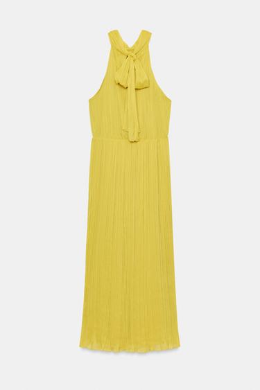 PLEATED MIDI DRESS - Lime by Zara - Image 7