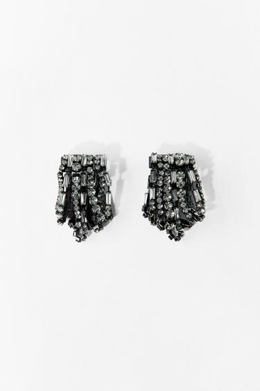 PENDIENTES JOYAS IMÁN - Gris antracita de Zara
