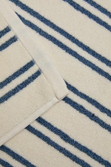 DOUBLE STRIPE BATH MAT - dusty blue by Zara - Image 3