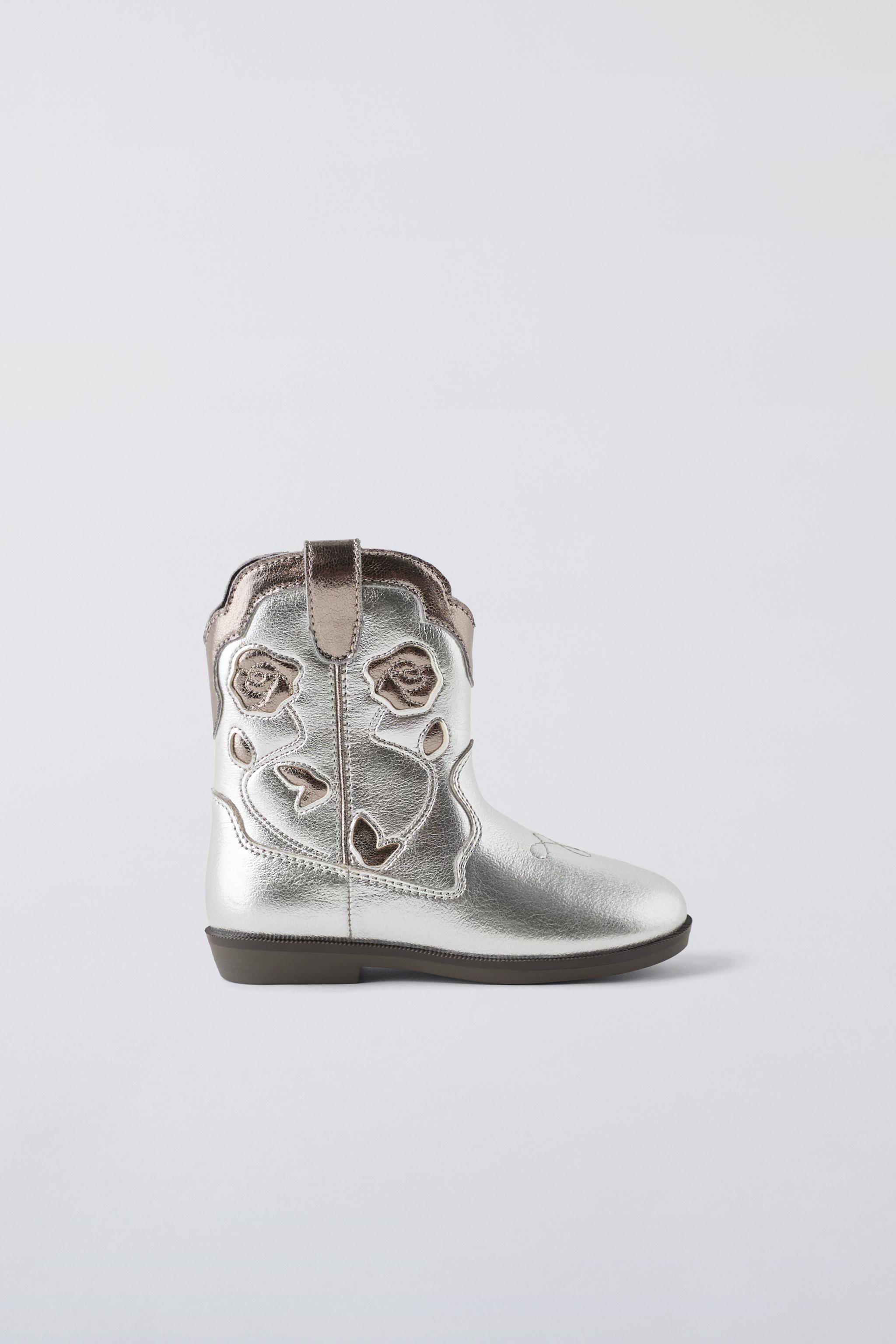 METALLIC COWBOY BOOTS Silver ZARA United Kingdom