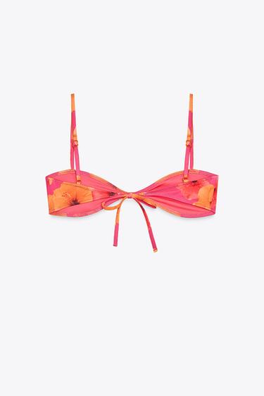 PRINTED BIKINI TOP - Pink by Zara - Image 4