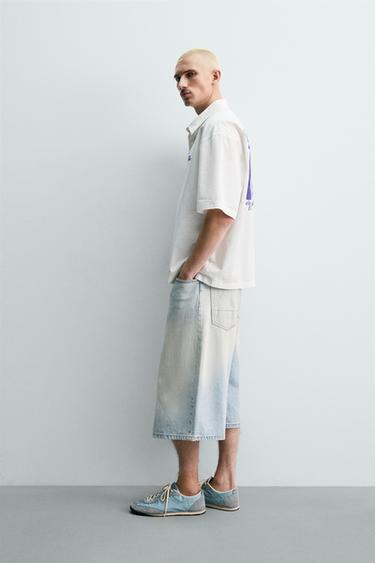 WASHED SHIRT WITH GRAPHIC PRINTS - White by Zara - Image 3