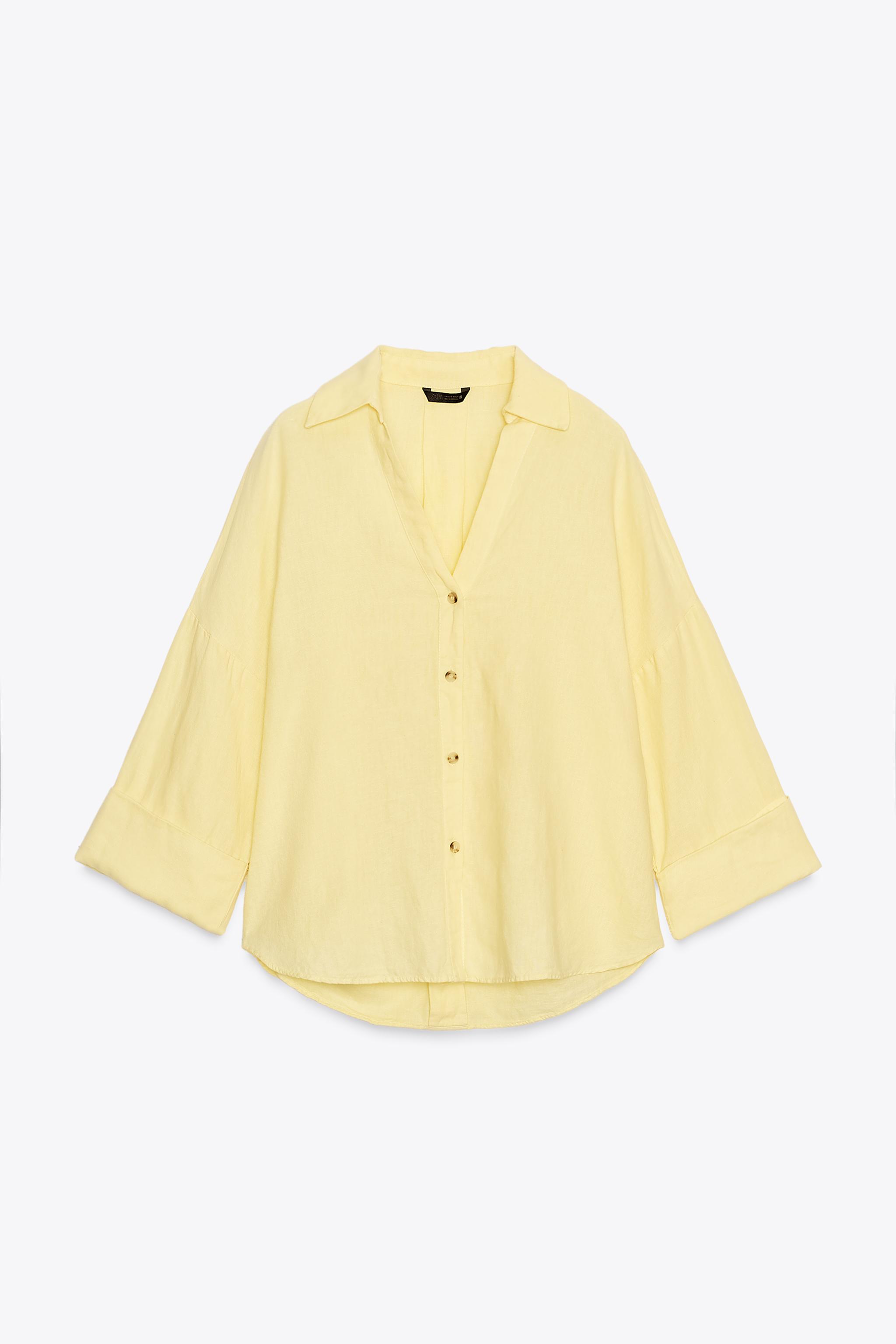 トップス xxx WIDE SLEEVE LINEN SHIRT - White | ZARA United States