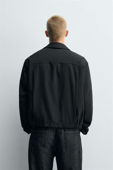 VESTE COUPE DÉCONTRACTÉE À CHEVRONS - Noir de Zara - Image 2