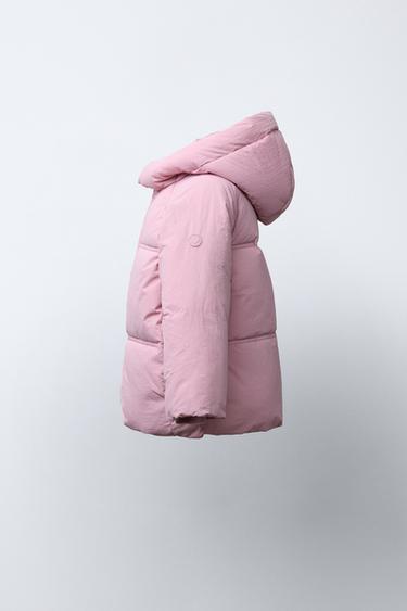 VESTE REMBOURRÉE À CAPUCHE DÉPERLANTE - Rose de Zara - Image 2