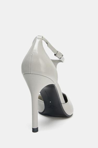 CHAUSSURES À TALONS À BRIDES - Gris clair de Zara - Image 4