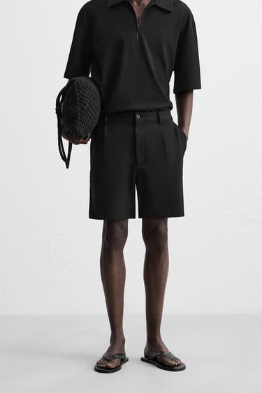 COMFORT REGULAR FIT BERMUDA SHORTS - Black by Zara