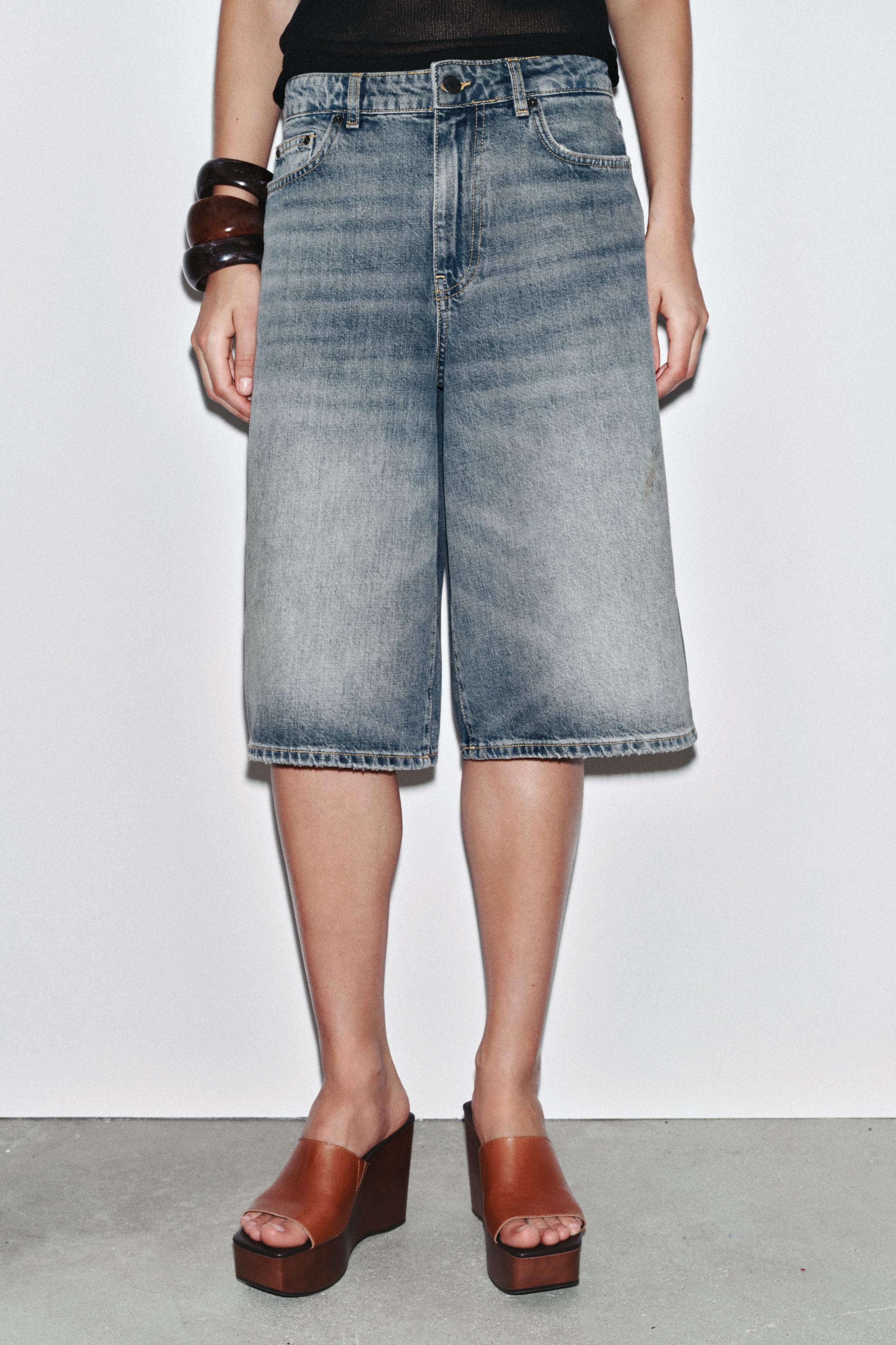 ★ SPAO★ Women's Denim Bermuda Shorts SPTNF37G02 ZW COLLECTION DENIM BERMUDA SHORTS - Blue | ZARA United States