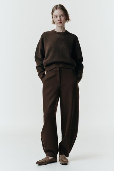 PANTALÓN BALLOON - Marrón de Zara