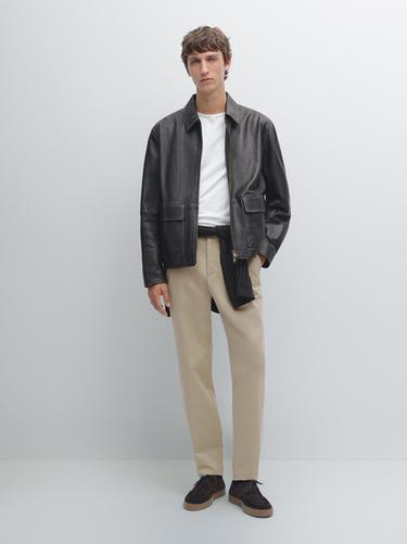 Zara Slim fit trousers with elastic side detail - Beige