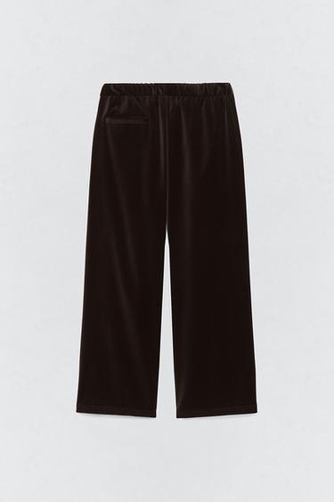 PANTALON RELAXED FIT VELOURS SOSHIOTSUKI X ZARA - Marron de Zara - Image 4