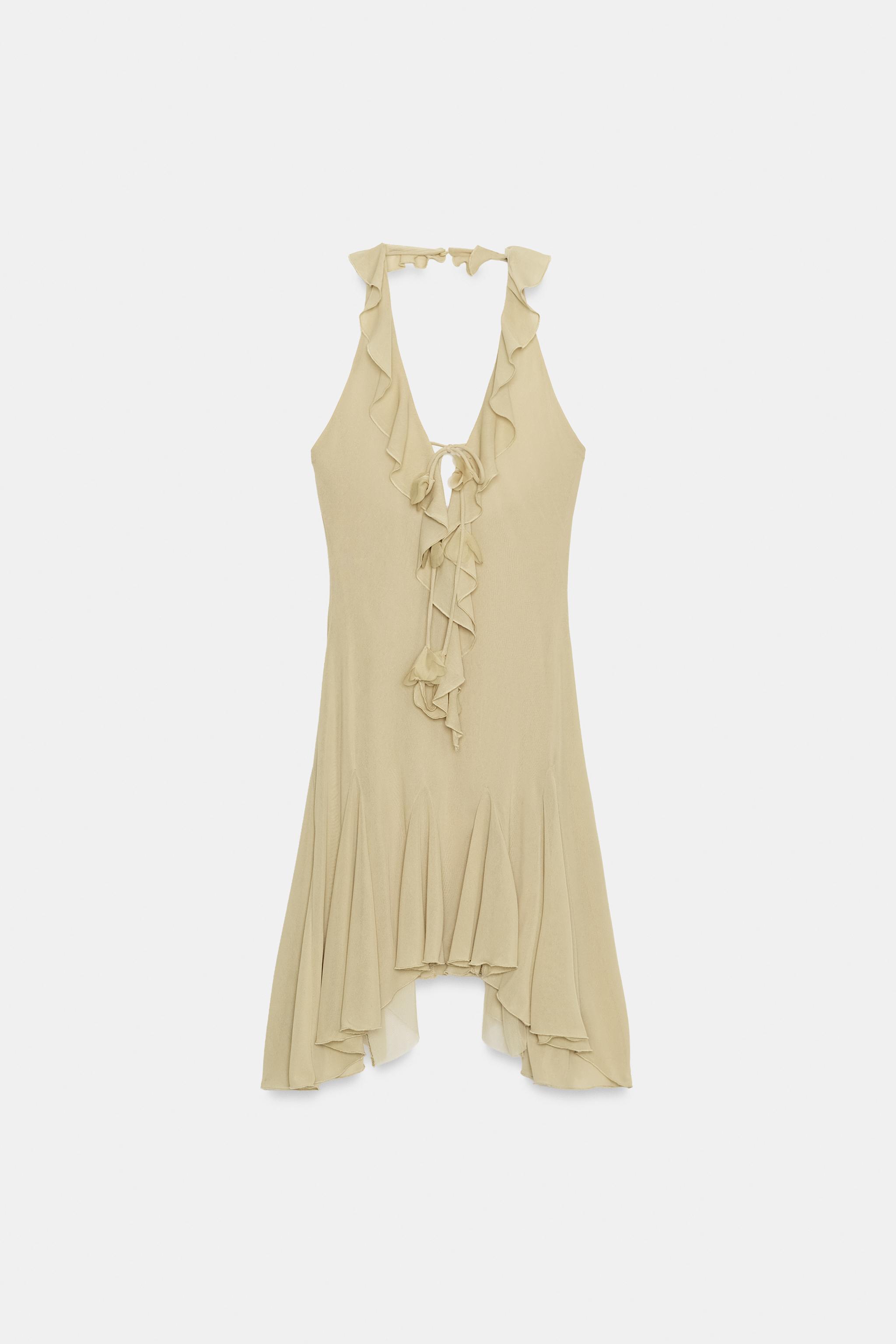ROBE HALTER À VOLANTS