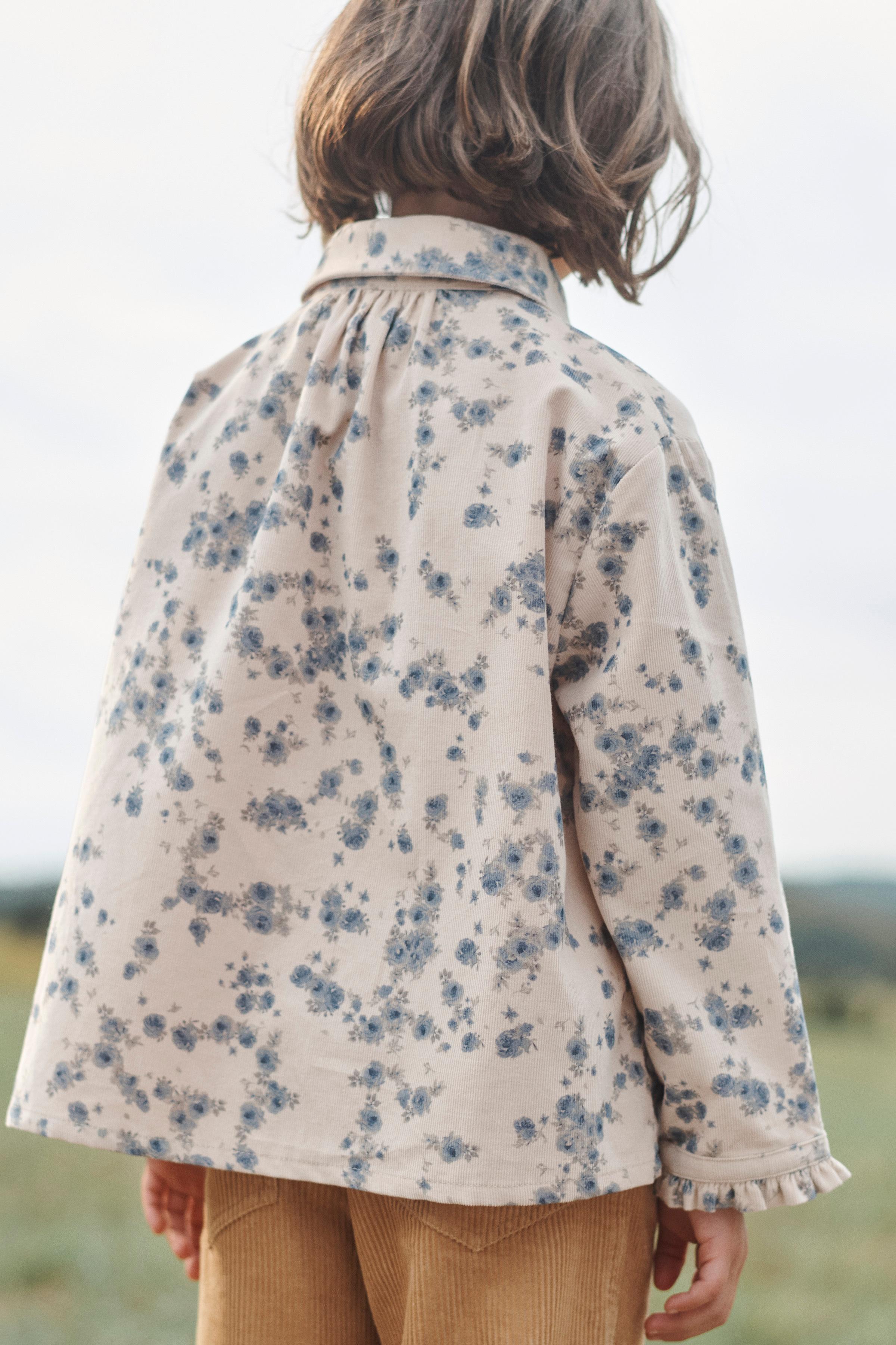 CHEMISE EN VELOURS CÔTELÉ FIN À IMPRIMÉ FLEURI ÉDITION LIMITÉE