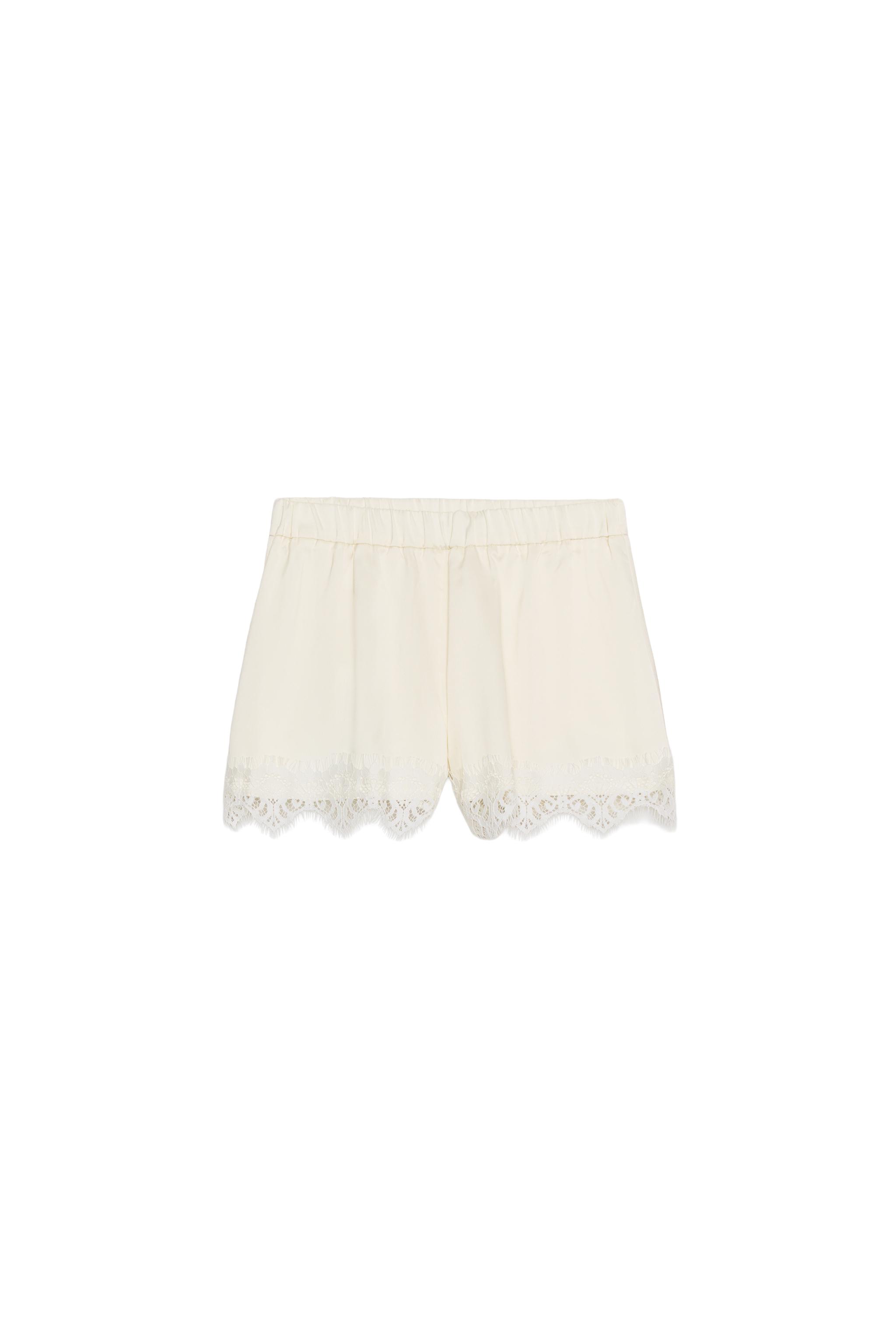 レースサテンショートパンツ - エクリュ | ZARA Japan / 日本