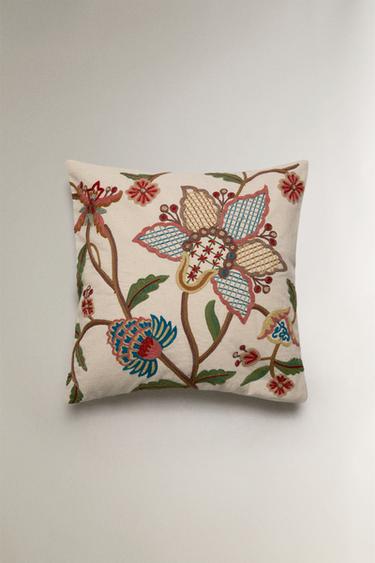 KISSENBEZUG MIT BLUMEN - Hellbeige von Zara - Bild 0