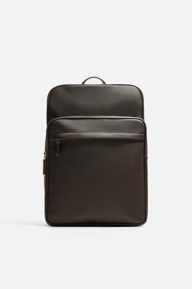 Zara TEXTURE BACKPACK - Brown - Image 0