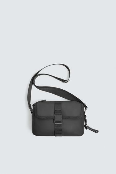 BOLSA TIRACOLO COM EFEITO DE CAUCHO - Preto da Zara