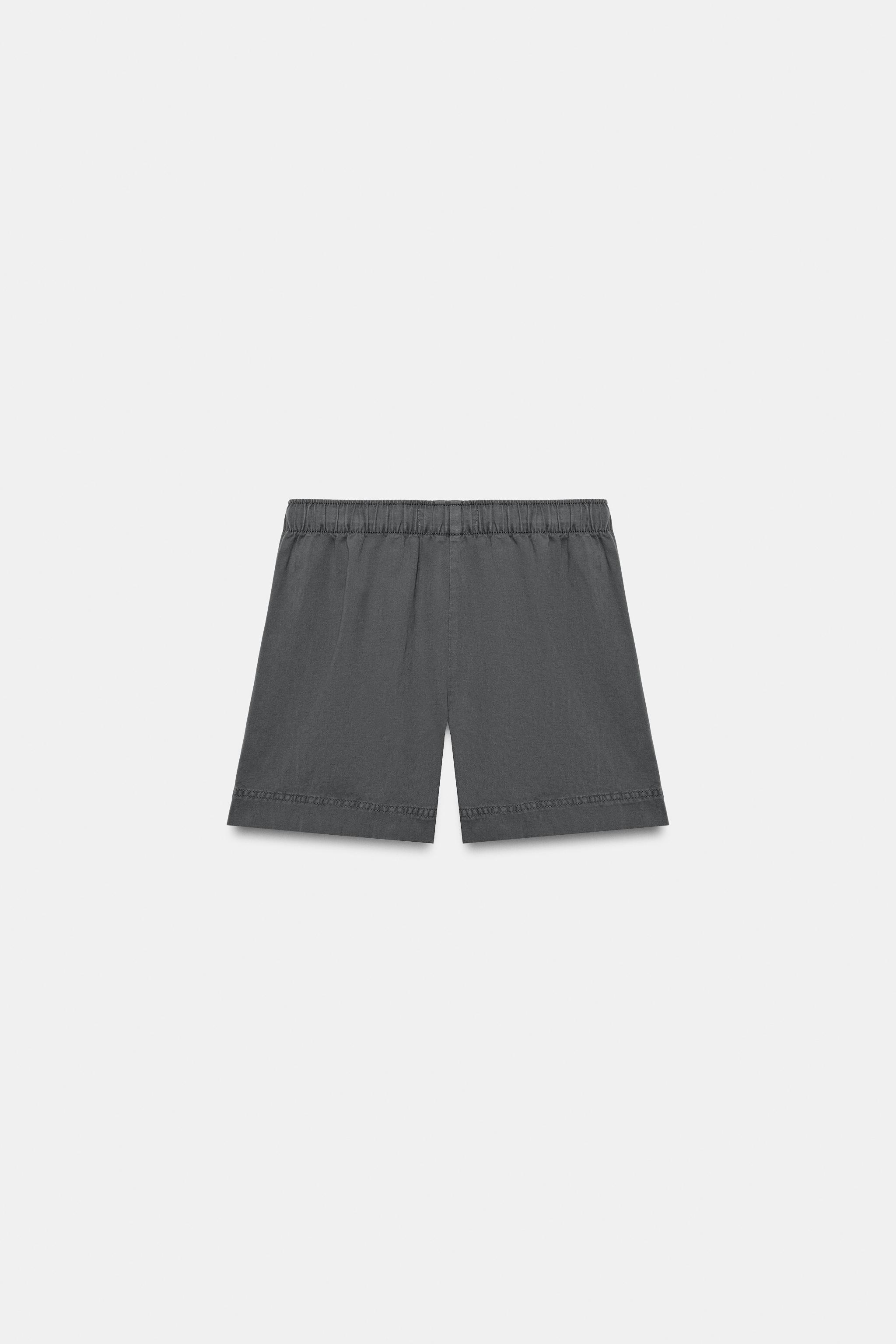 Женские шорты Zara 100% COTTON ELASTIC WAIST SHORTS — фото 8