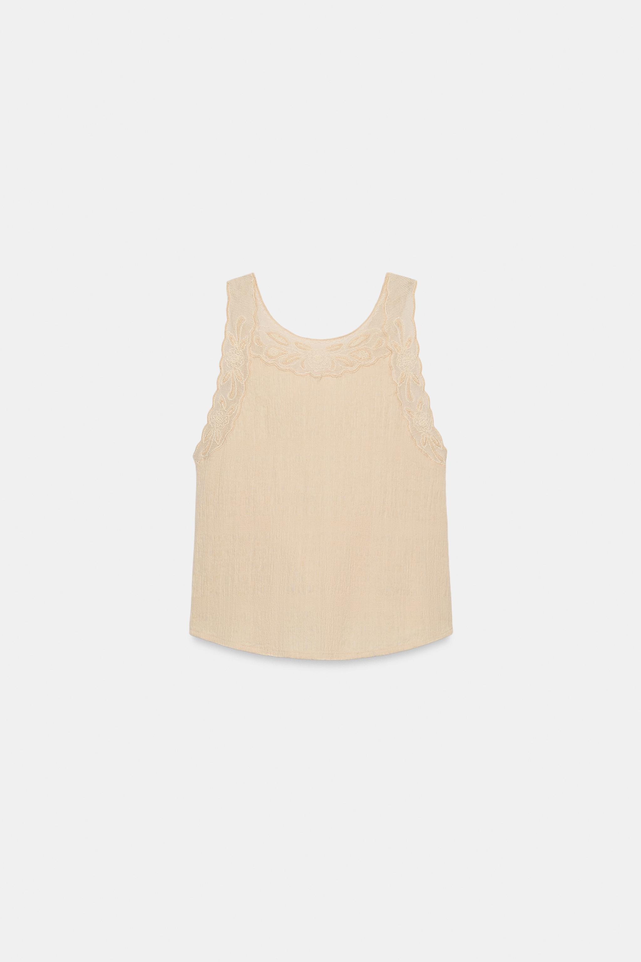 EMBROIDERED OPEN-BACK RUSTIC TOP