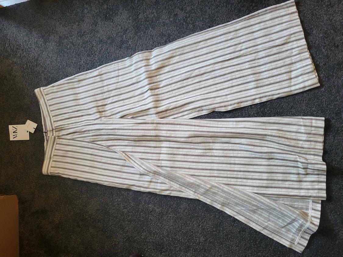 LIMITED EDITION STRIPED LINEN BLEND TROUSERS - Image 3