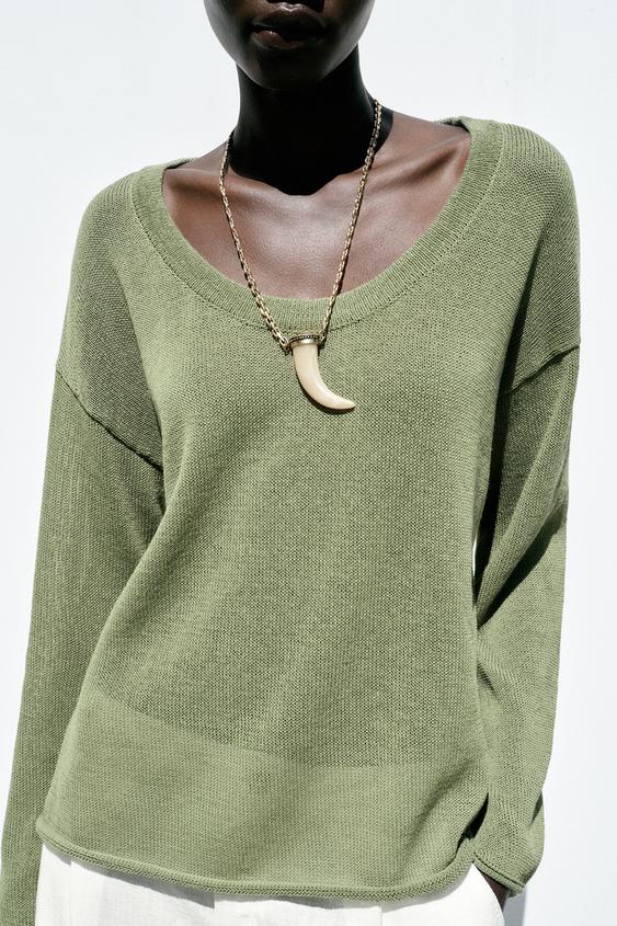 HRUBÝ ÚPLETOVÝ SVETR - Zelená od Zara - Obrázek 1