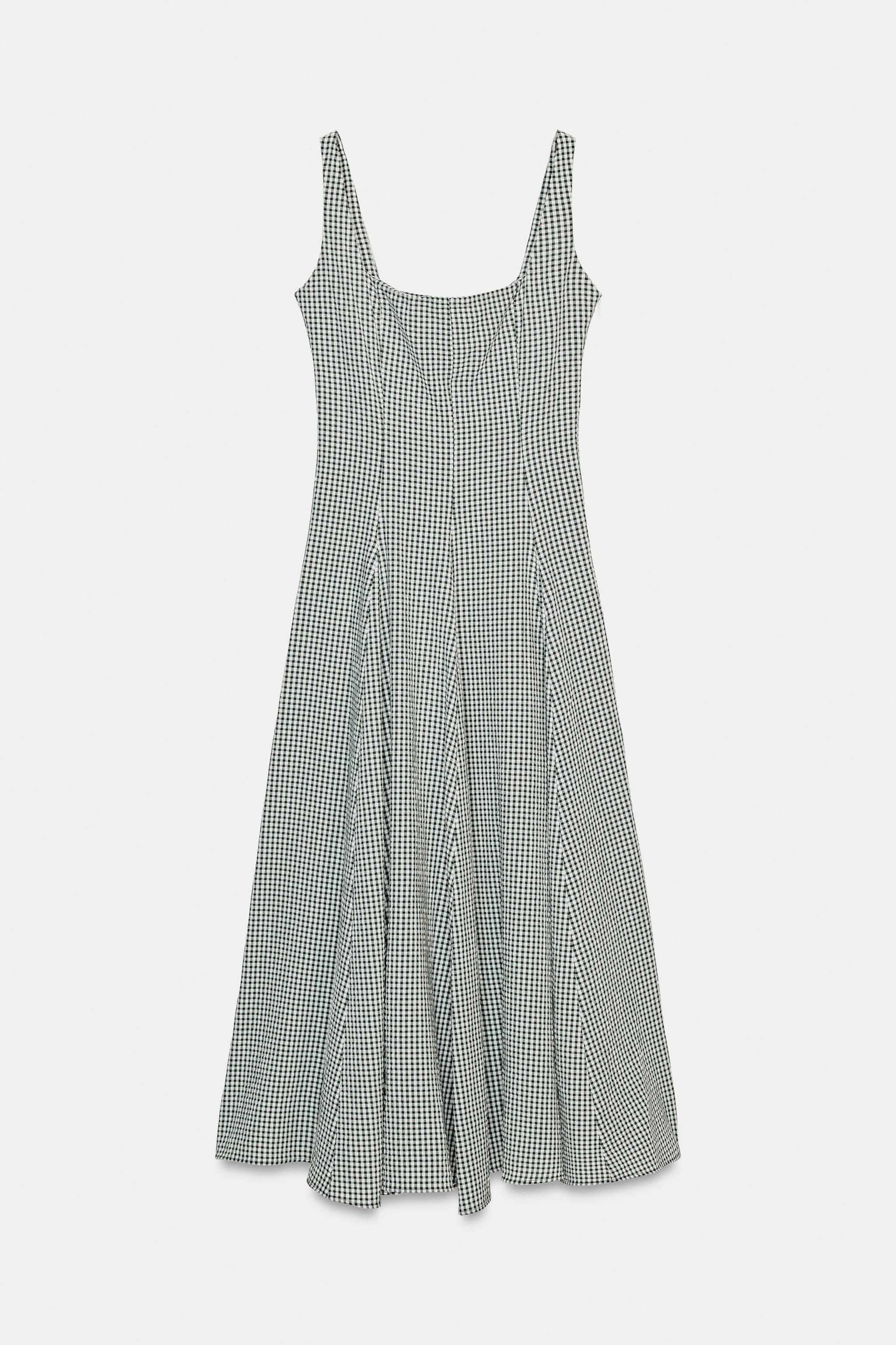 GINGHAM MIDI DRESS