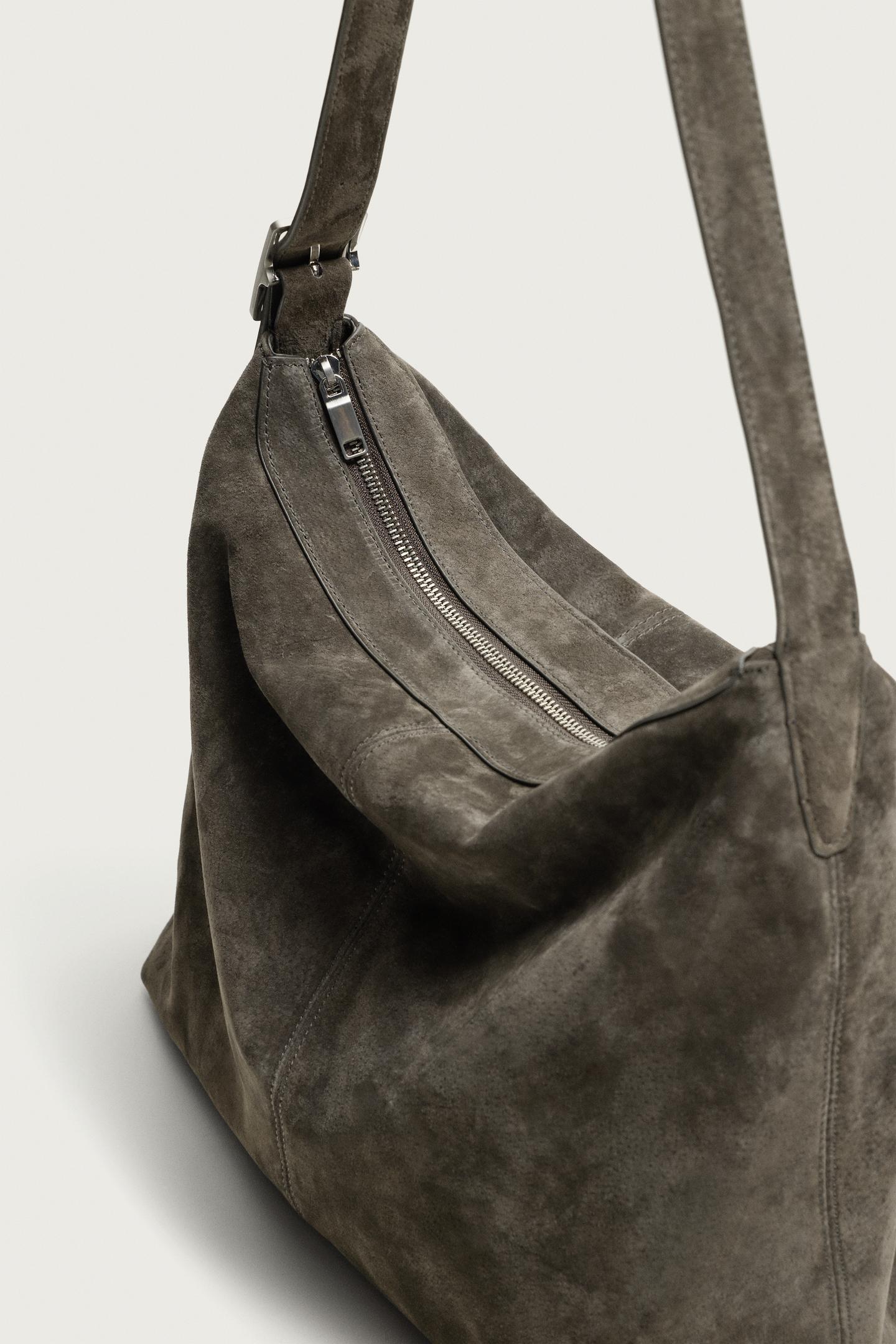 Мужская сумка Zara Leather Shoulder, цвет: Серый — фото 3