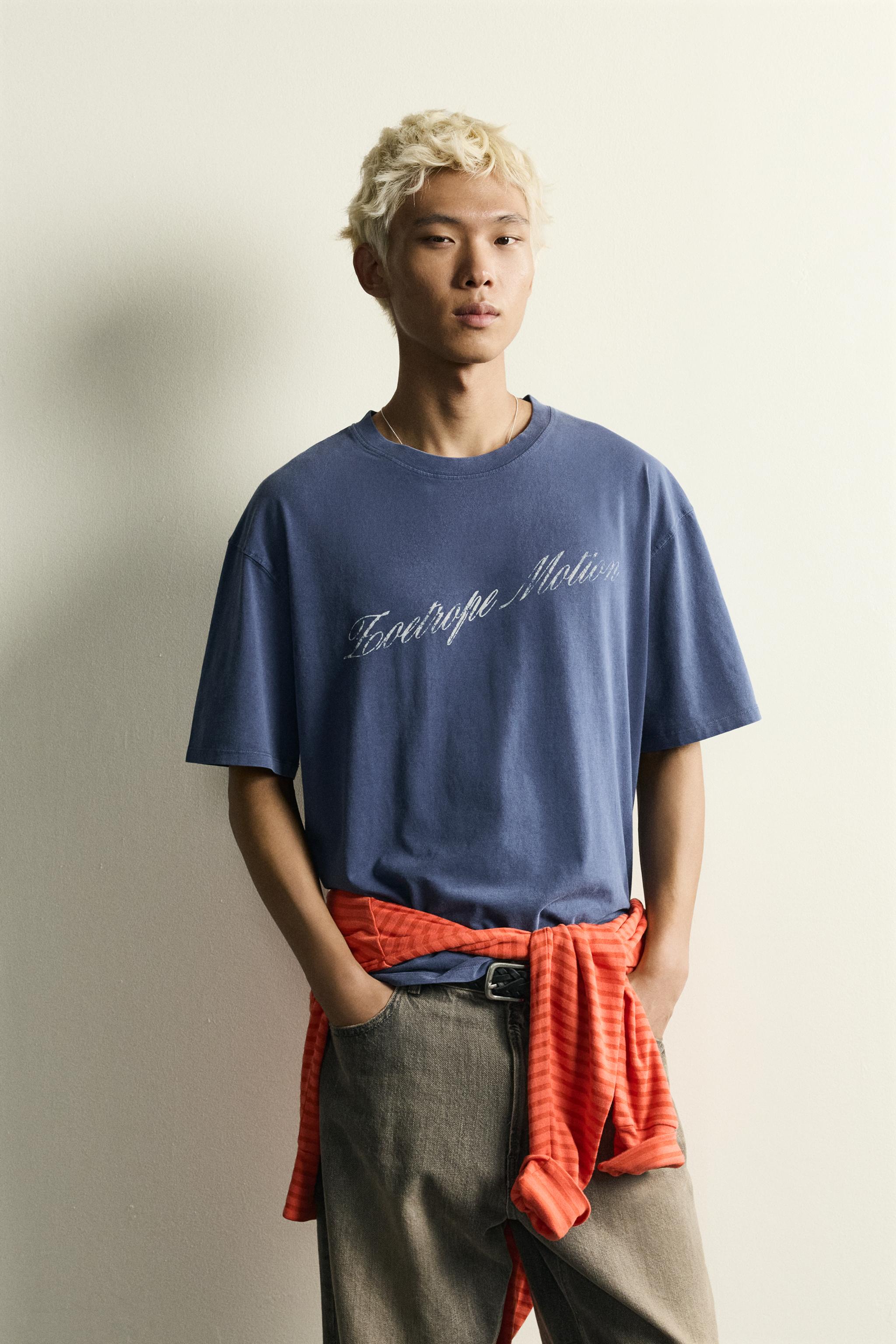 WASHED PRINT BOXY FIT T-SHIRT