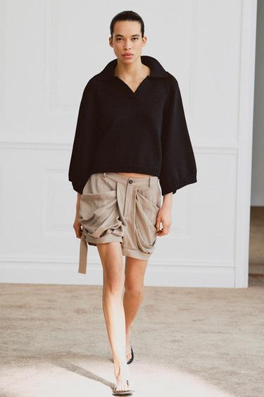 KNIT POLO JUMPER - Black by Zara