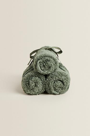 PACK OF COTTON HAND TOWELS (PACK OF 3) - Khaki by Zara - Image 4