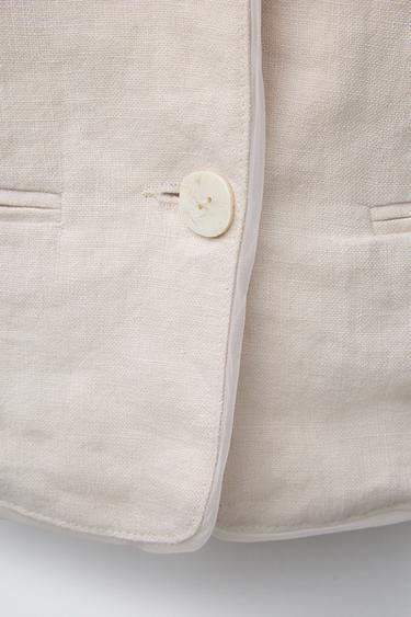 100% LINEN ORGANZA WAISTCOAT - Sand by Zara - Image 3
