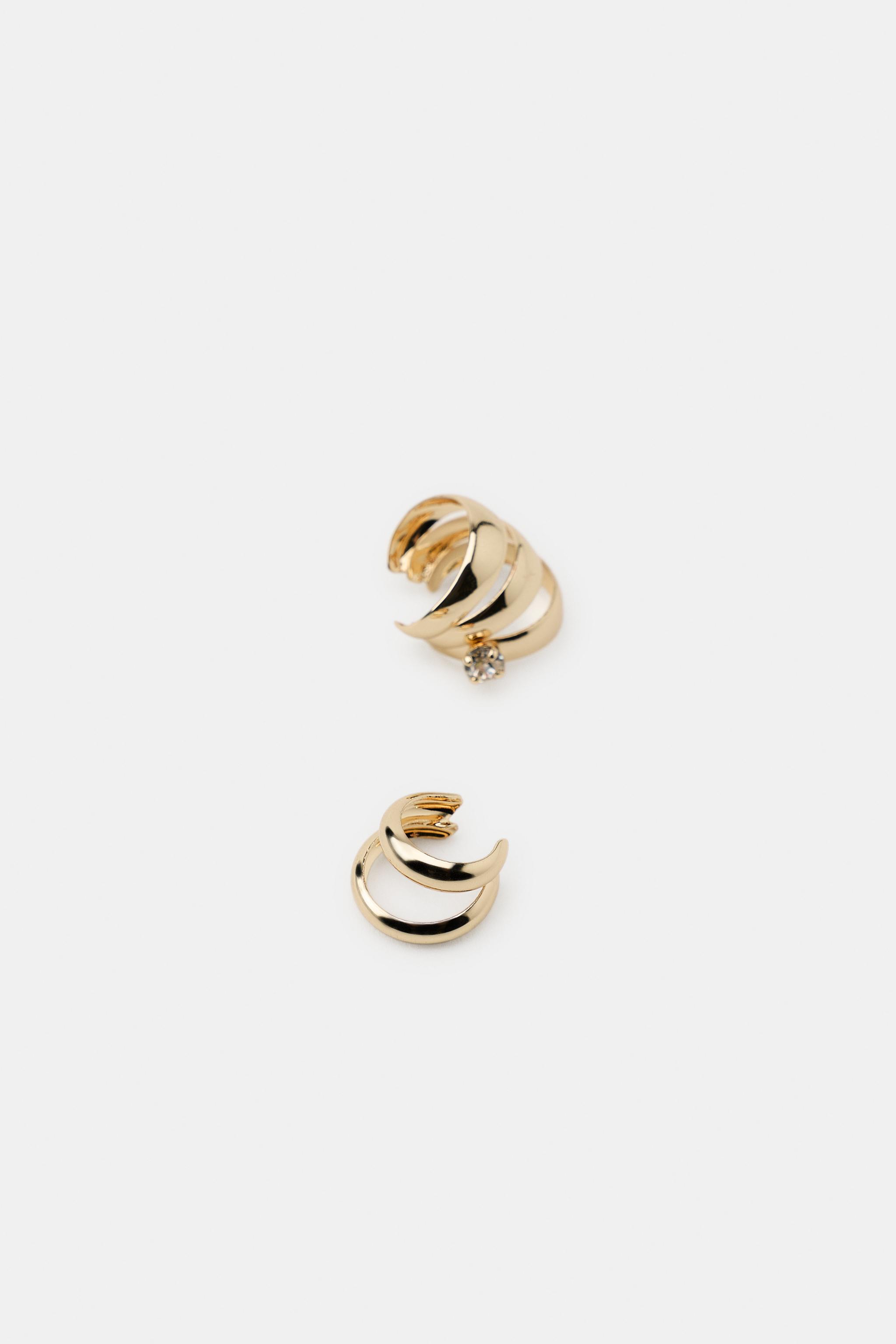 PACK OF TRIPLE HOOP EAR CUFF EARRINGS