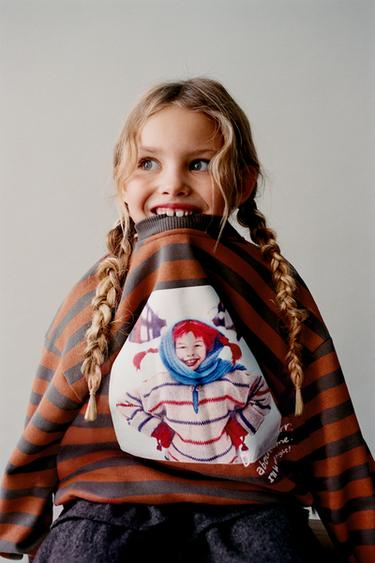 PIPPI LANGSTRUMPF-SWEATSHIRT MIT STREIFEN © ASTRID LINDGREN COMPANY - Cremefarben / Braun von Zara