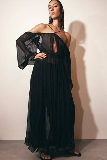 LONG FLOWING DRESS - Black by Zara