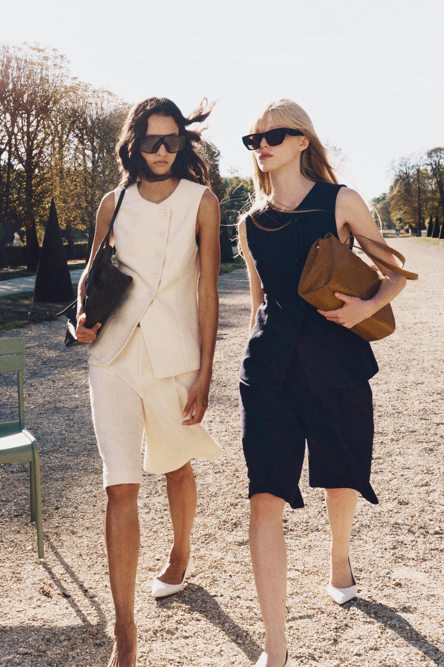 Женские шорты Zara Wool-Blend Bermuda, цвет: Экрю — фото 4